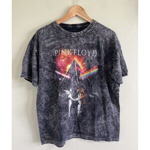 PINK FLOYD DARK SIDE OF THE MOON T Shirt Mens Medium BLACK WASH MOON